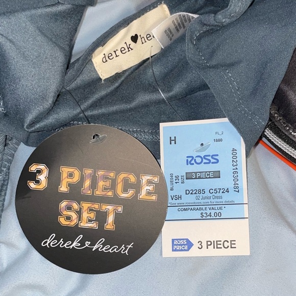 Blue 3 piece set Derek heart - Picture 4 of 4
